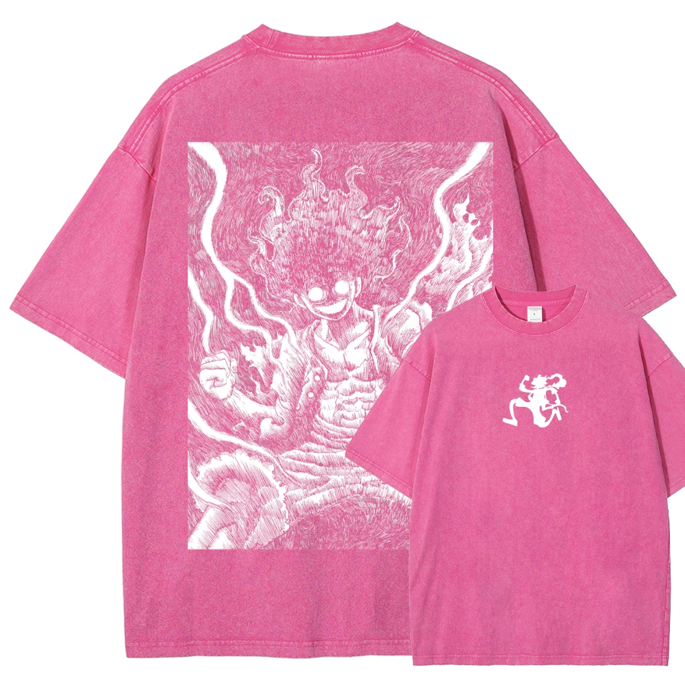 One Piece Luffy Unisex Fit Washed T-Shirt 2509003511