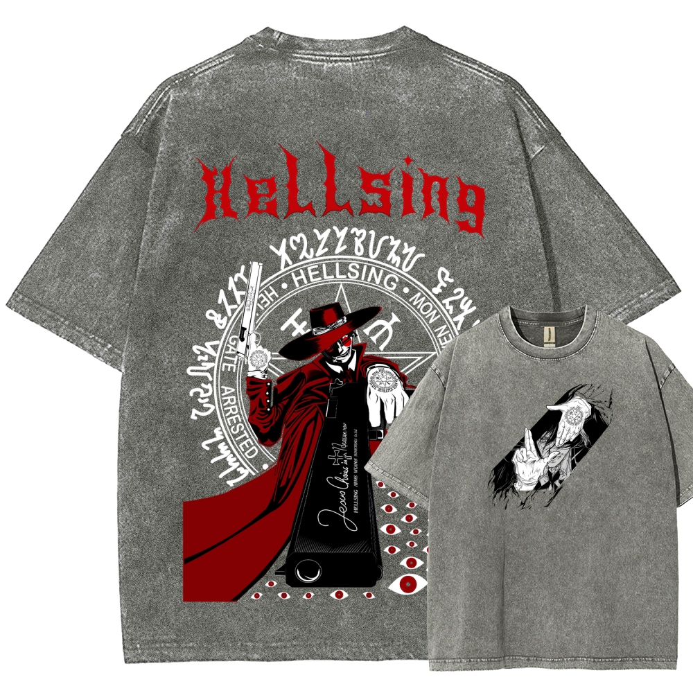 Hellsing Unisex Fit Washed T-Shirt 2509006215