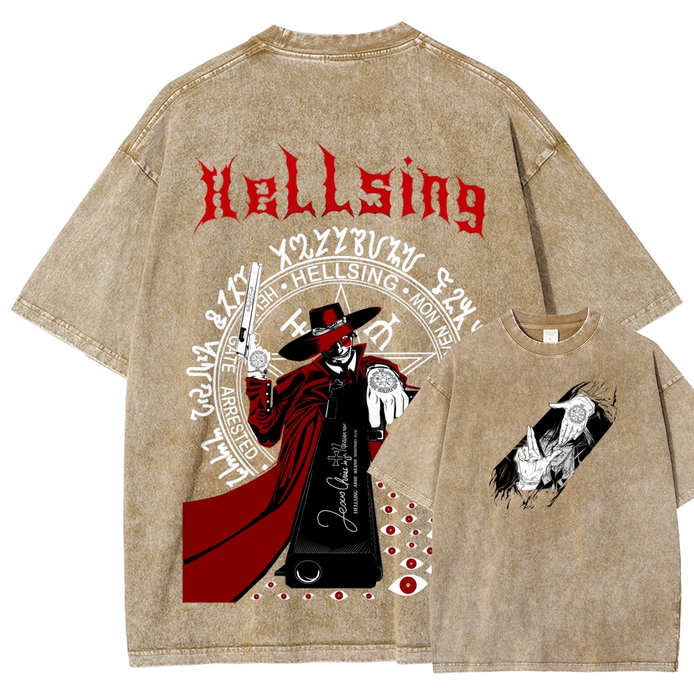 Hellsing Unisex Fit Washed T-Shirt 2509006215