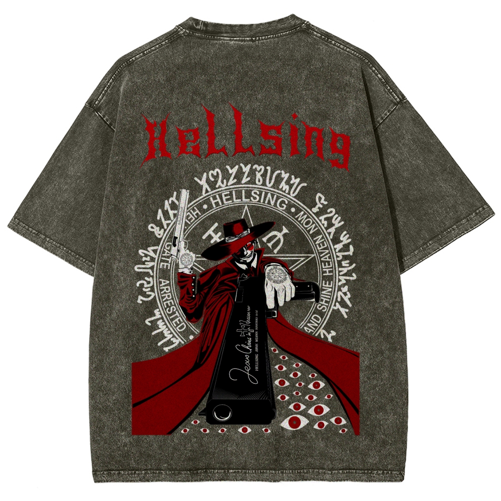 Hellsing Unisex Fit Washed T-Shirt 2509006215