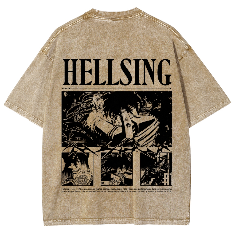 Hellsing Unisex Fit Washed T-Shirt 2509006227