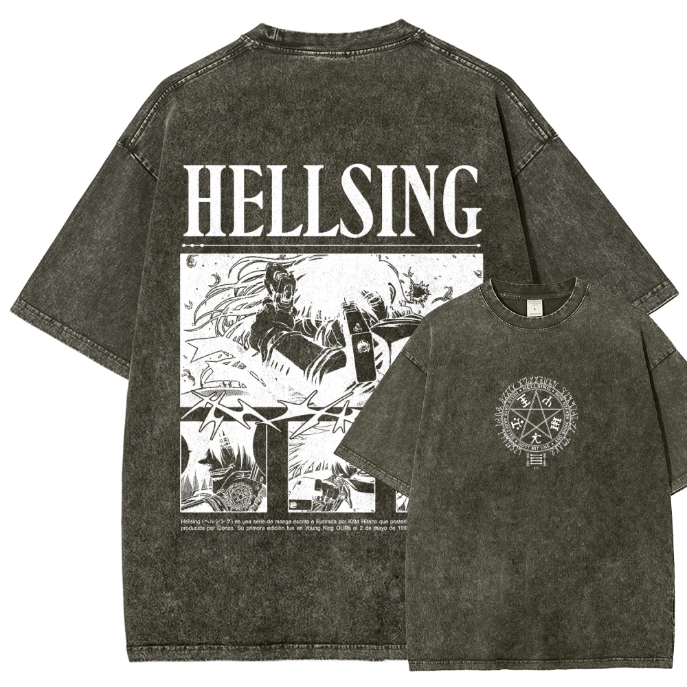 Hellsing Unisex Fit Washed T-Shirt 2509006227