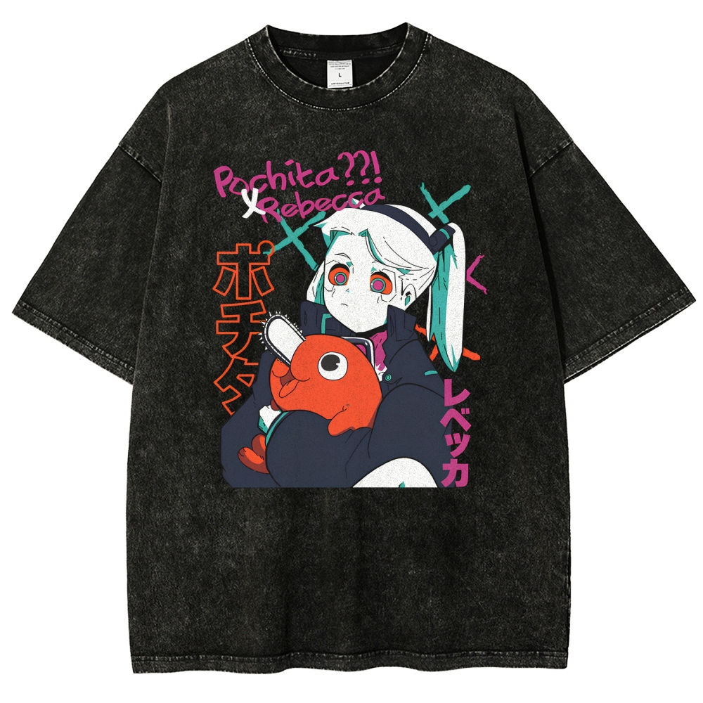 Cyberpunk Edgerunner Unisex Fit Washed T-Shirt 2509006633