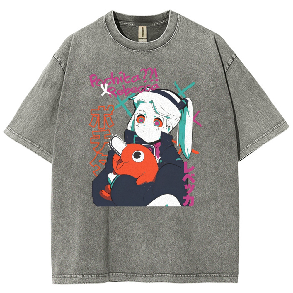 Cyberpunk Edgerunner Unisex Fit Washed T-Shirt 2509006633