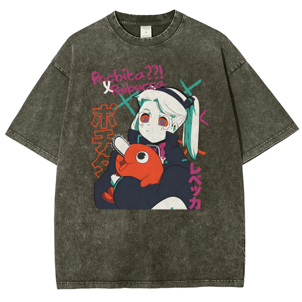 Cyberpunk Edgerunner Unisex Fit Washed T-Shirt 2509006633