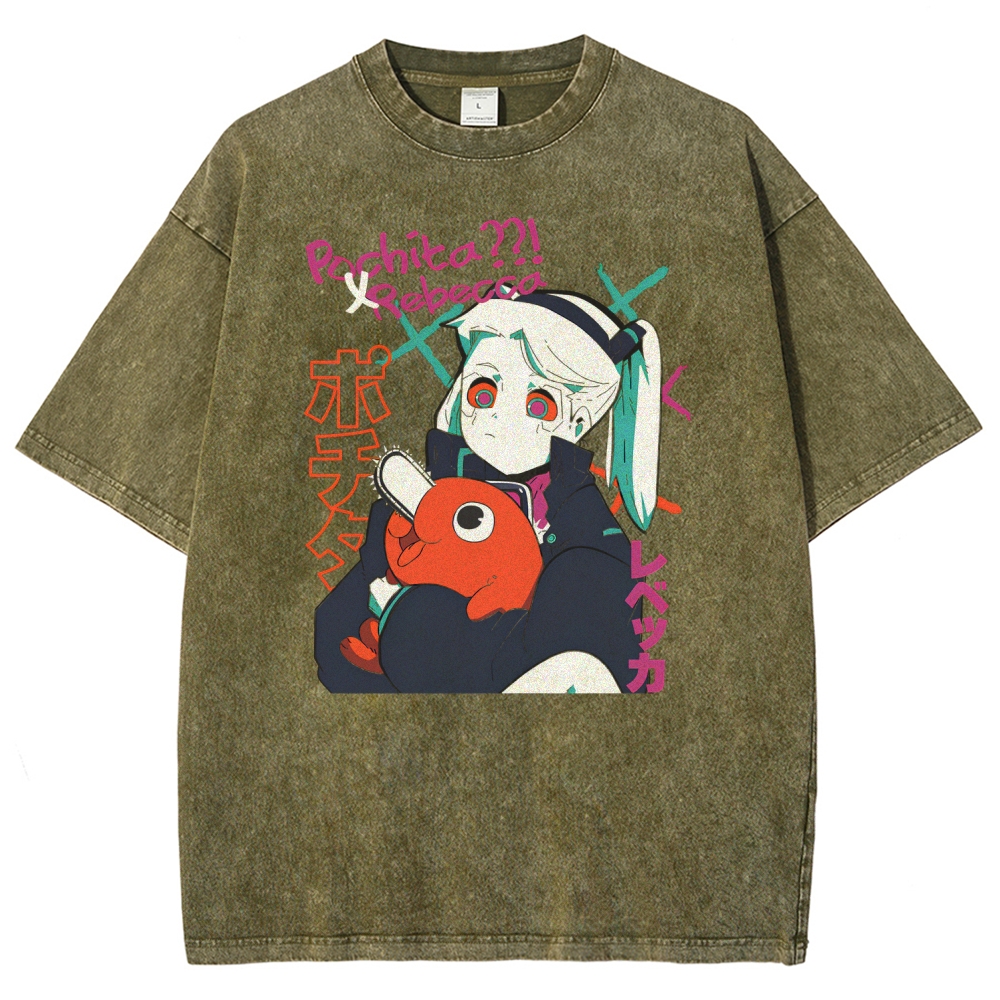 Cyberpunk Edgerunner Unisex Fit Washed T-Shirt 2509006633