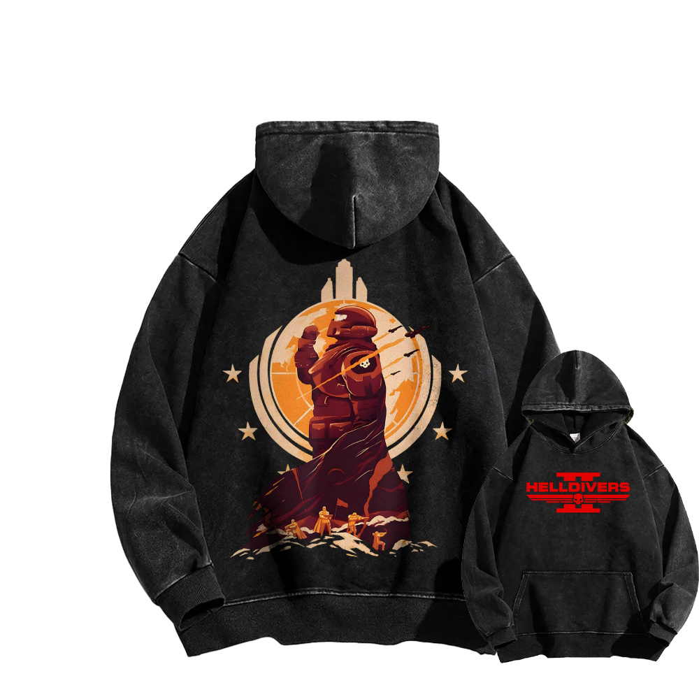 Helldivers Casual Washed Hoodie 2509009970