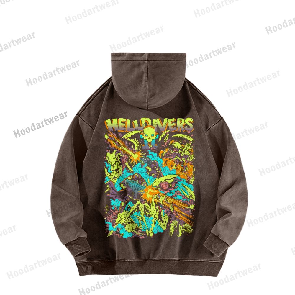 Helldivers Casual Washed Hoodie 2509010934