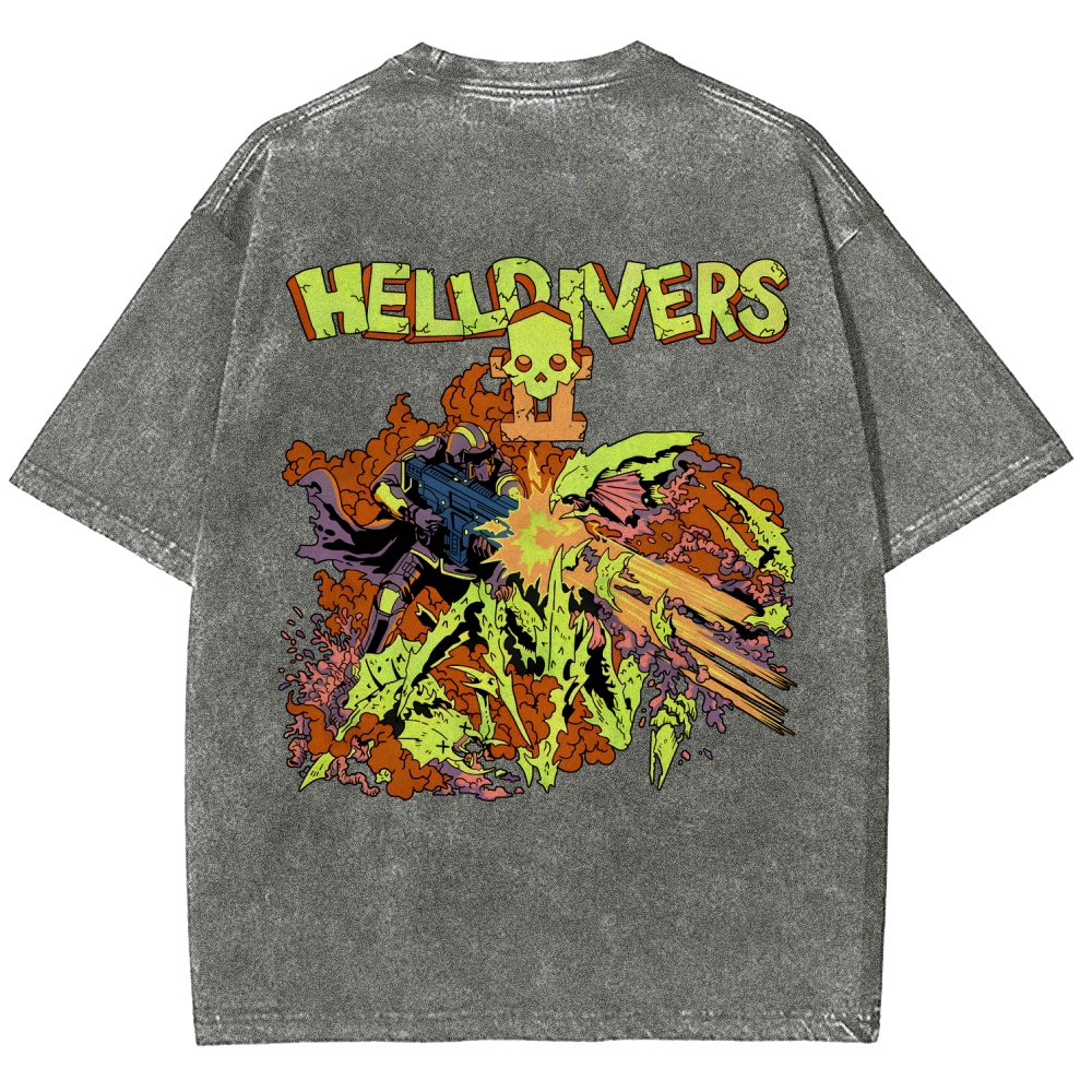  Helldivers  Unisex Fit Washed T-Shirt 2509020868