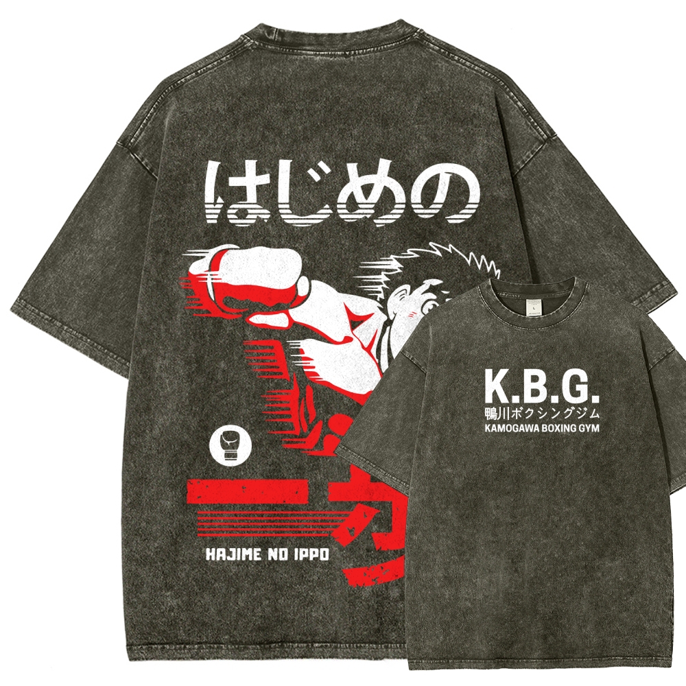 Hajime no Ippo Unisex Fit Washed T-Shirt 2509022458