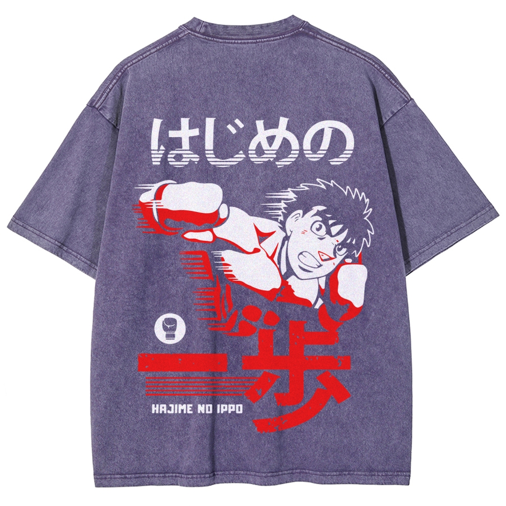 Hajime no Ippo Unisex Fit Washed T-Shirt 2509022458