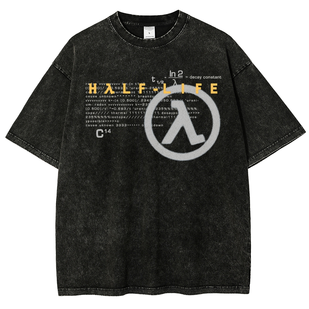 Half Life Unisex Fit Washed T-Shirt 2510008415