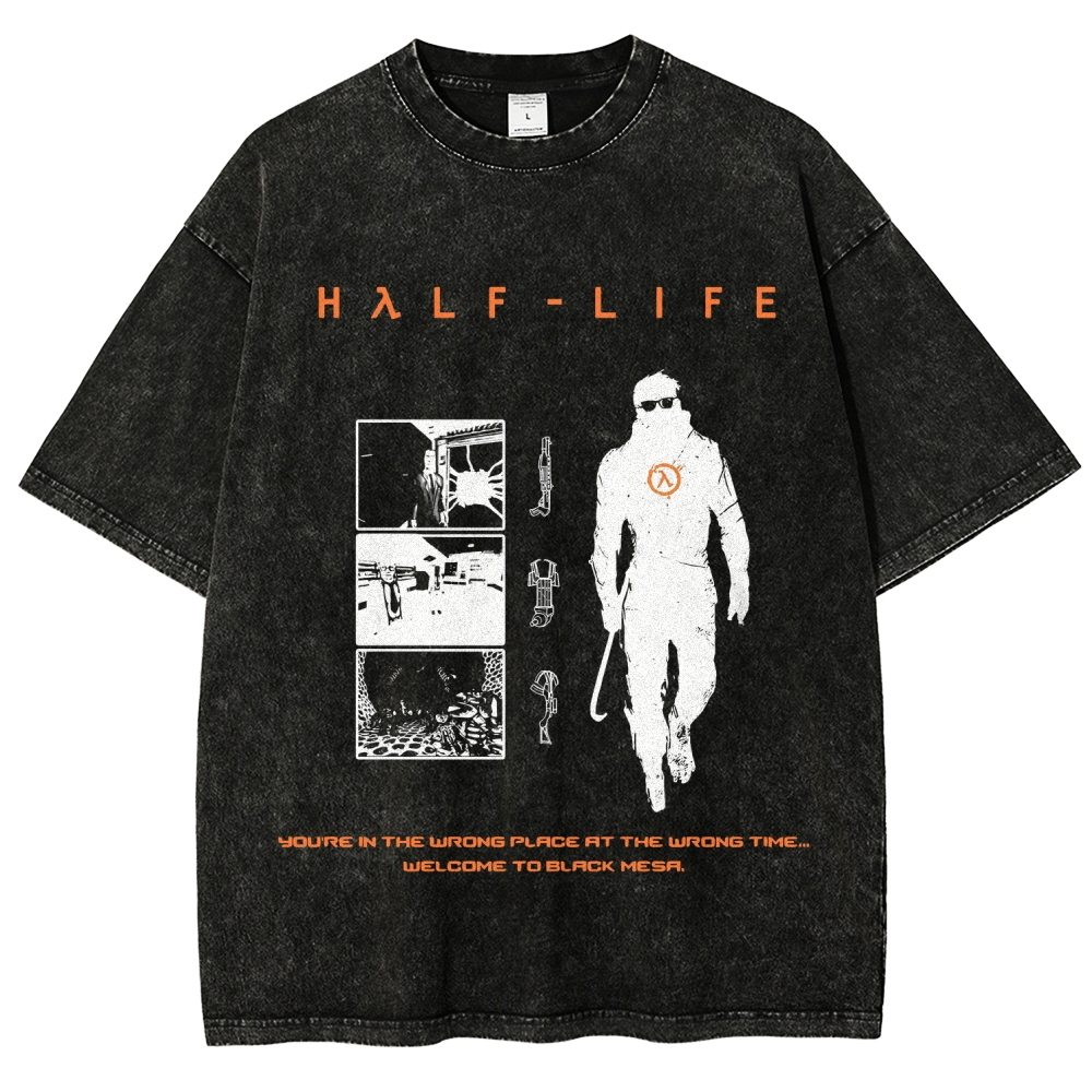 Half Life Unisex Fit Washed T-Shirt 2510010193
