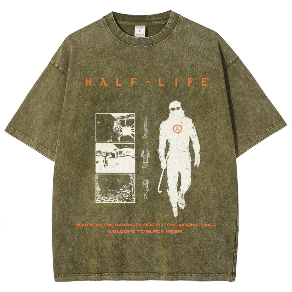 Half Life Unisex Fit Washed T-Shirt 2510010193