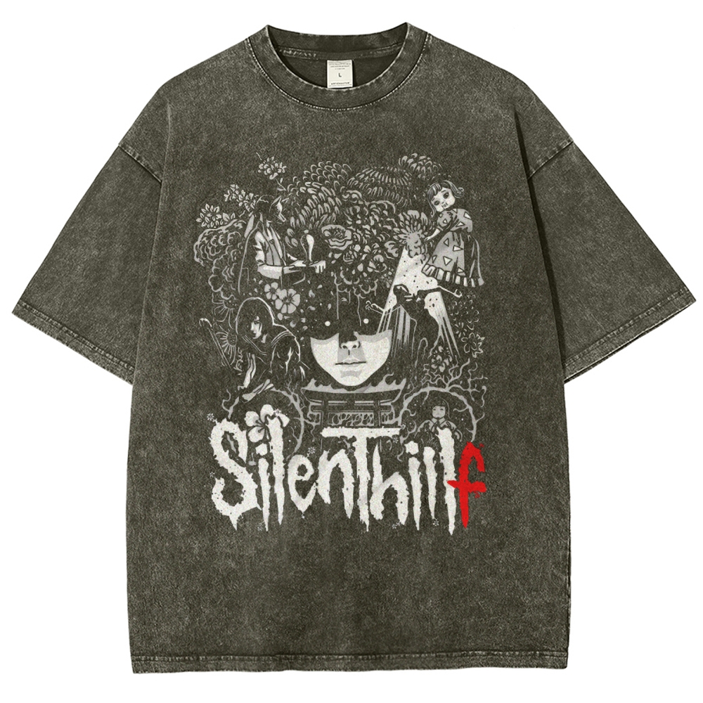 Slient Hill F Unisex Fit Washed T-Shirt 2510011501