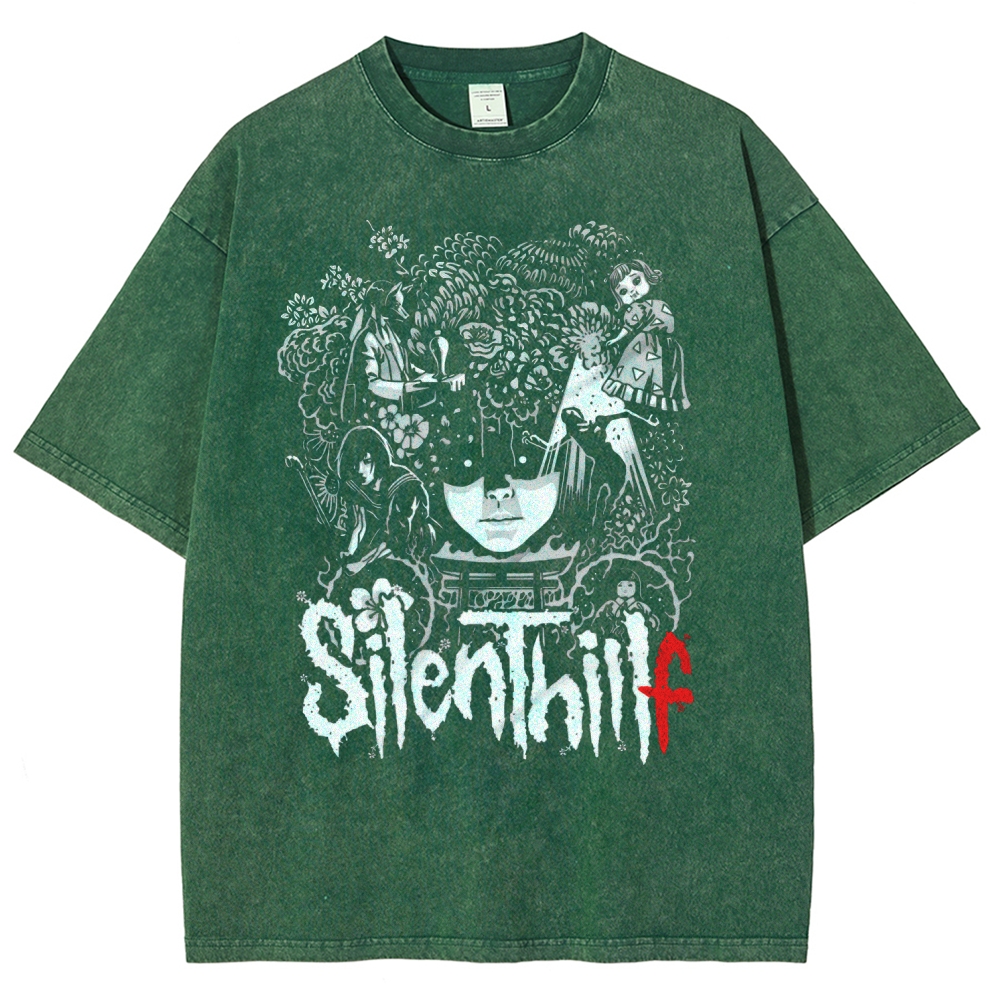 Slient Hill F Unisex Fit Washed T-Shirt 2510011501