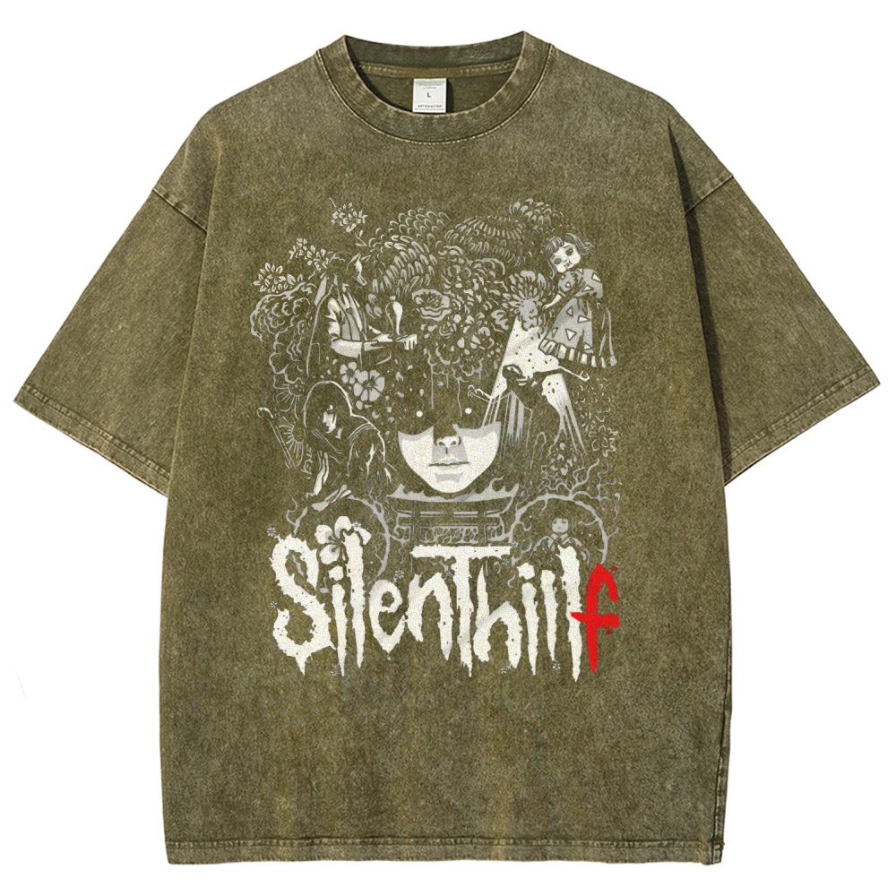 Slient Hill F Unisex Fit Washed T-Shirt 2510011501