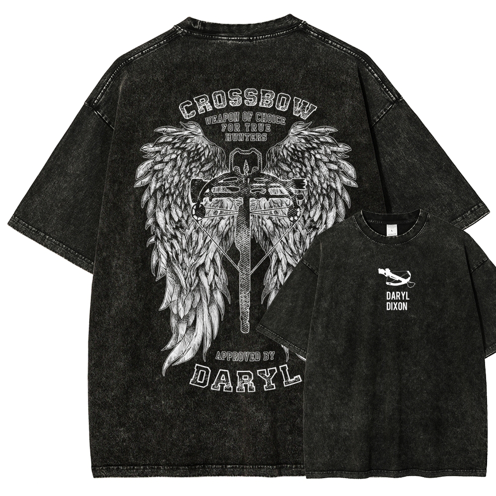 The Walking Dead Daryl Unisex Fit Washed T-Shirt 2510021013