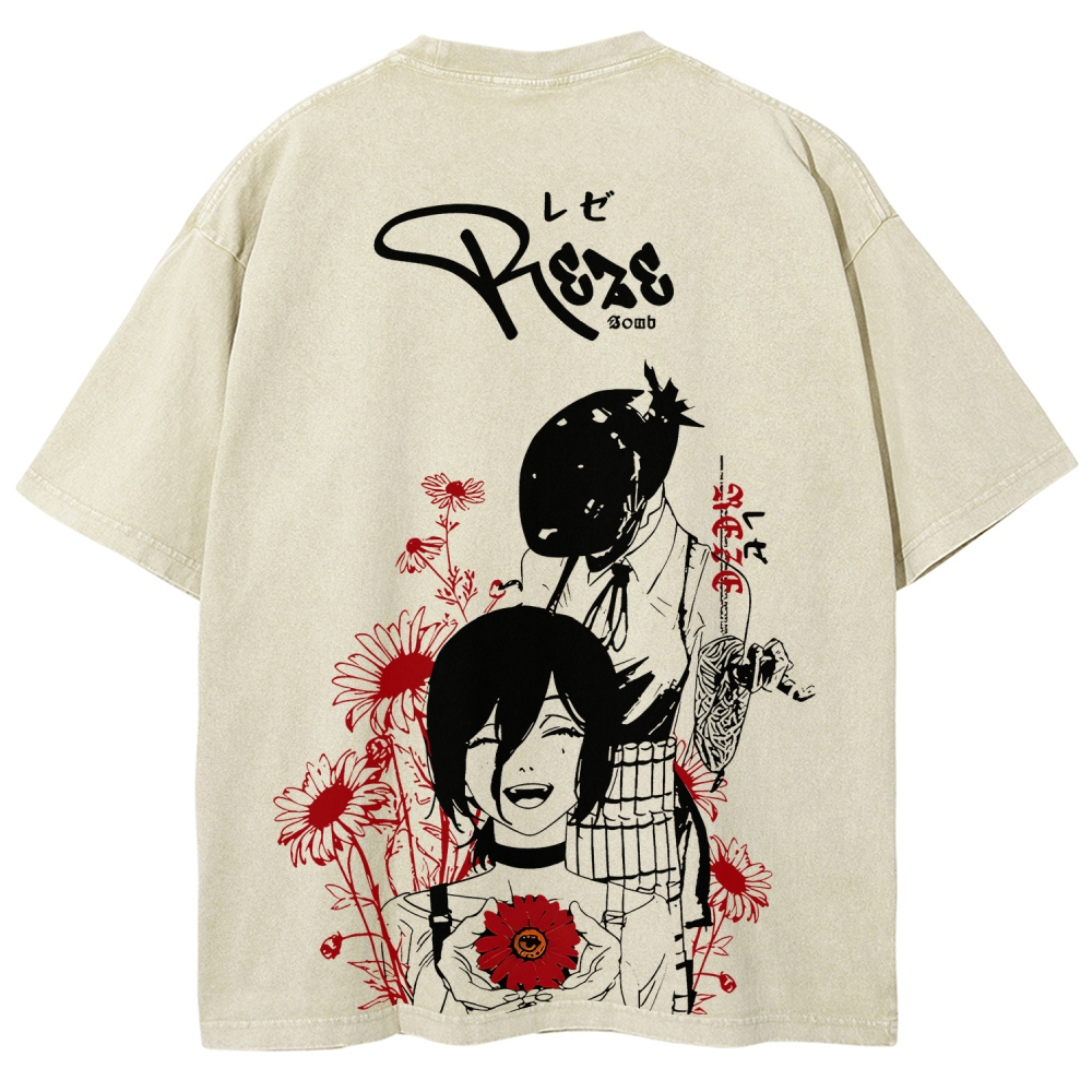 Chainsaw Man Unisex Fit Washed T-Shirt 2511004263