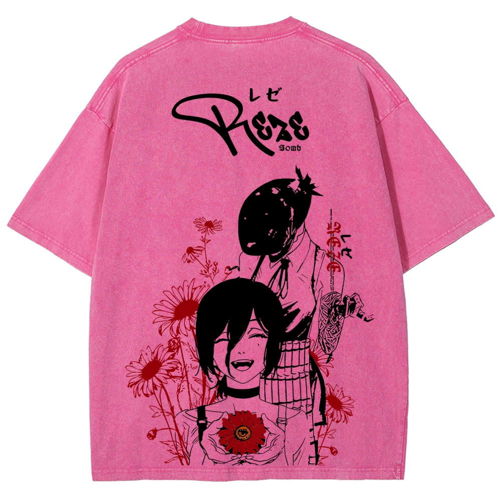 Chainsaw Man Unisex Fit Washed T-Shirt 2511004263