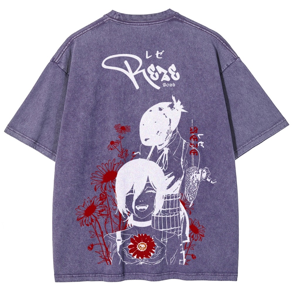 Chainsaw Man Unisex Fit Washed T-Shirt 2511004263