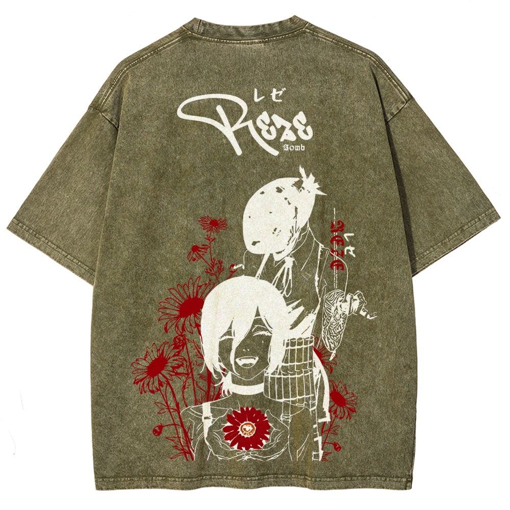 Chainsaw Man Unisex Fit Washed T-Shirt 2511004263