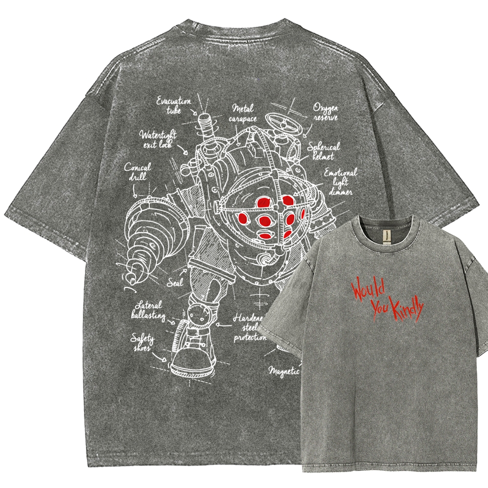 Bioshock Unisex Fit Washed T-Shirt 2511004377