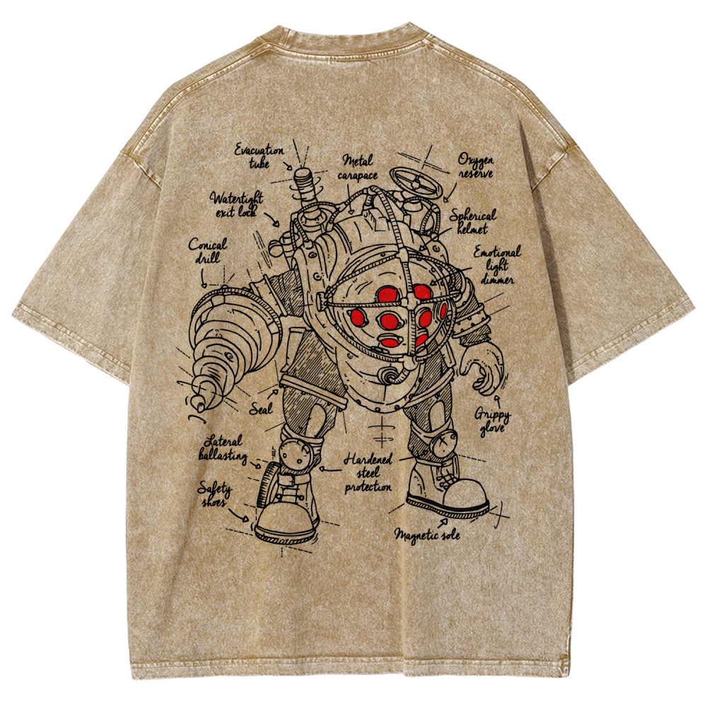 Bioshock Unisex Fit Washed T-Shirt 2511004377