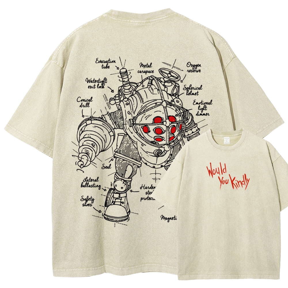 Bioshock Unisex Fit Washed T-Shirt 2511004377