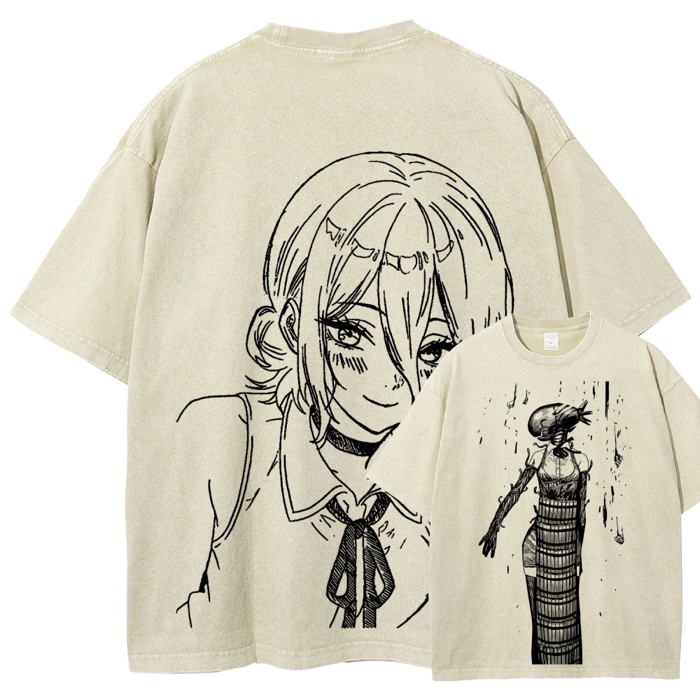 Chainsaw Man Unisex Fit Washed T-Shirt 2511004400