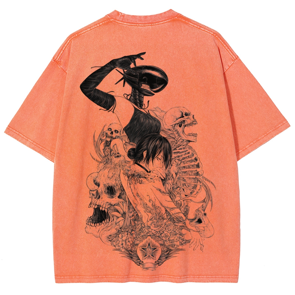 Chainsaw Man Unisex Fit Washed T-Shirt 2511004403