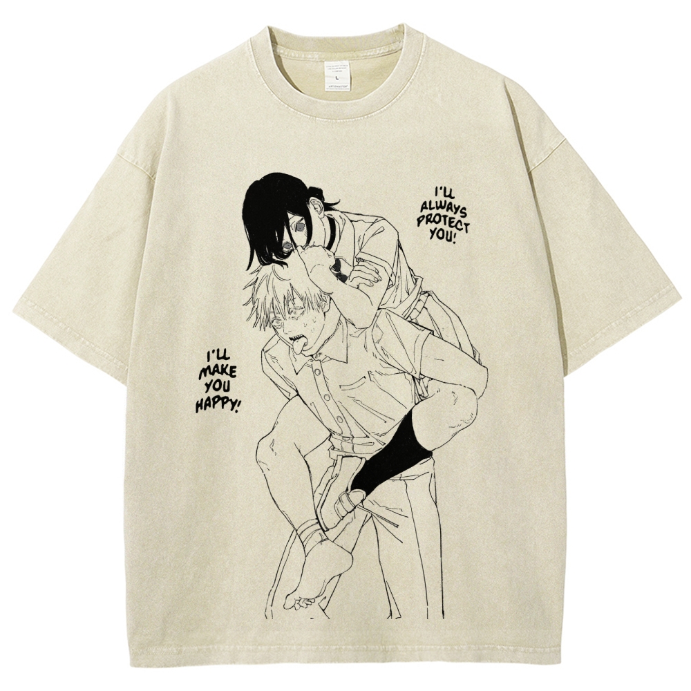 Chainsaw Man Unisex Fit Washed T-Shirt 2511007174
