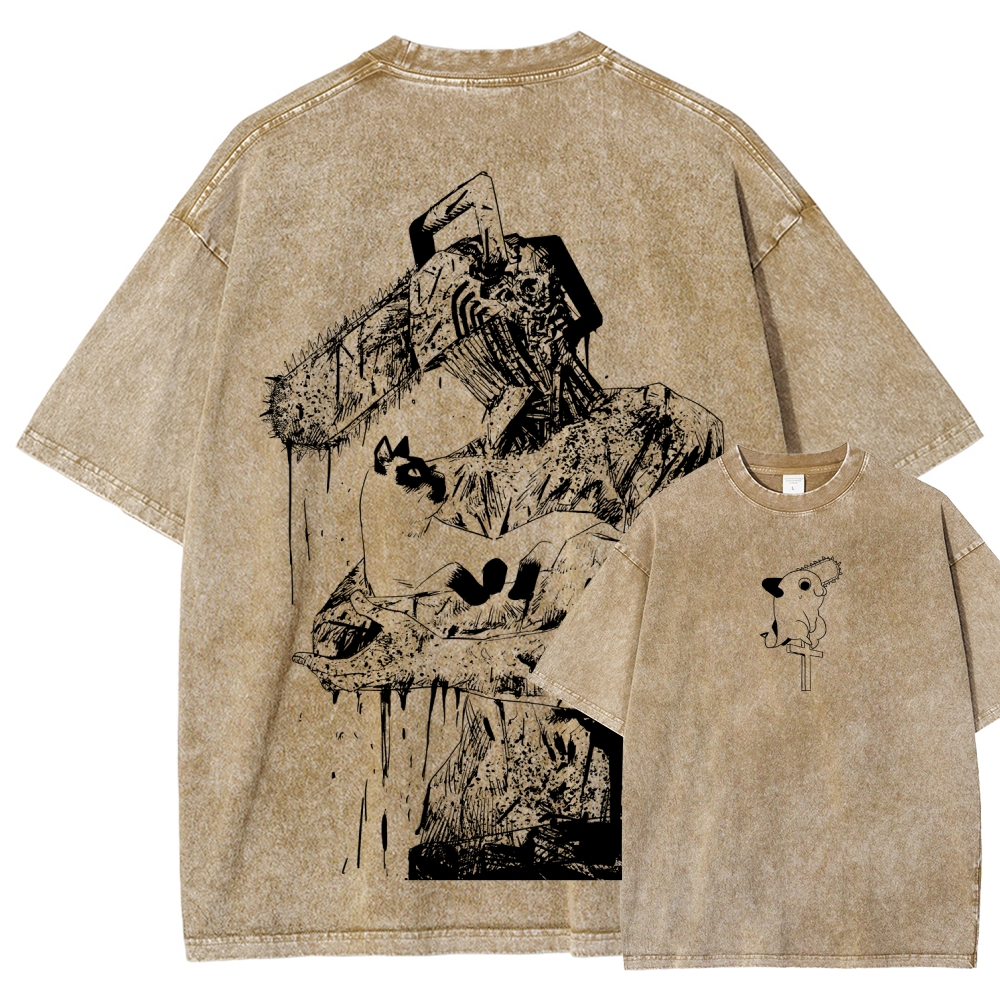 Chainsaw Man Unisex Fit Washed T-Shirt 2511007192