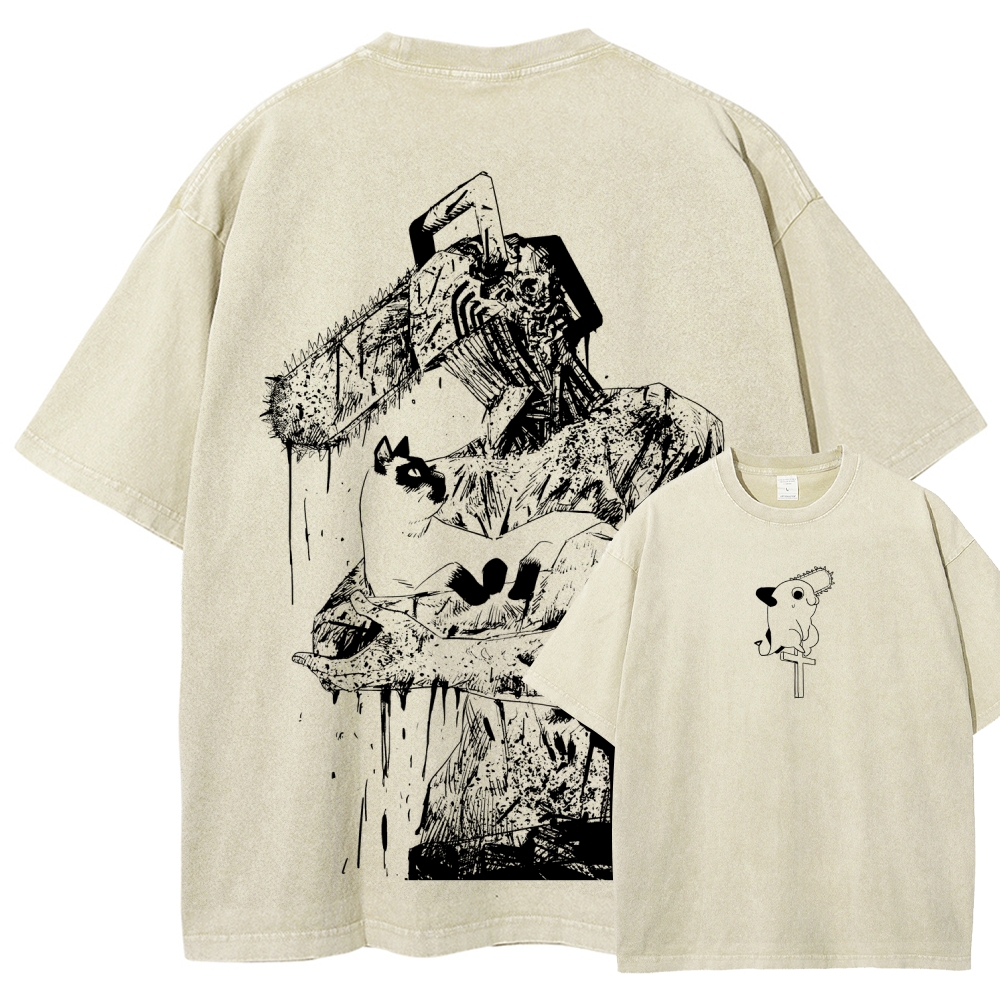 Chainsaw Man Unisex Fit Washed T-Shirt 2511007192
