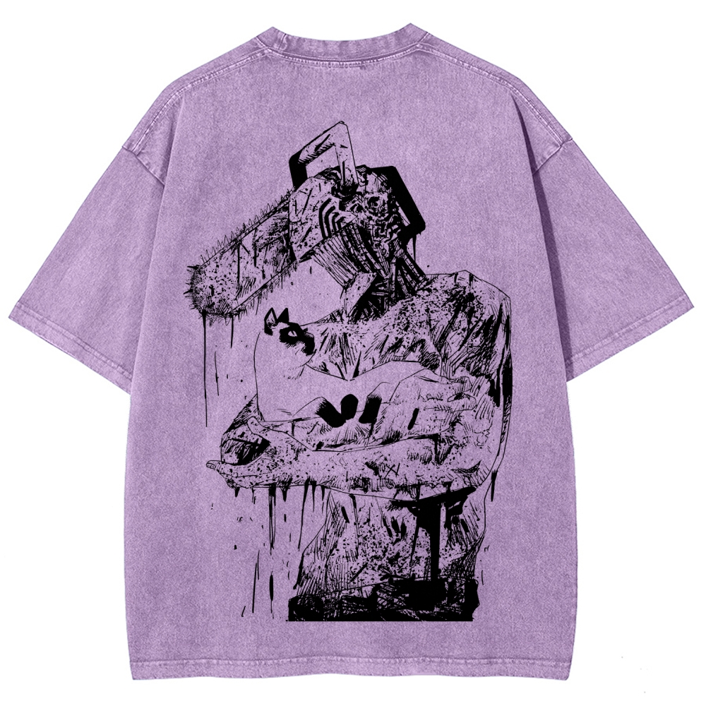 Chainsaw Man Unisex Fit Washed T-Shirt 2511007192