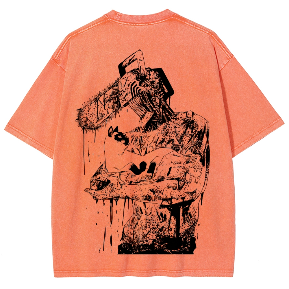 Chainsaw Man Unisex Fit Washed T-Shirt 2511007192