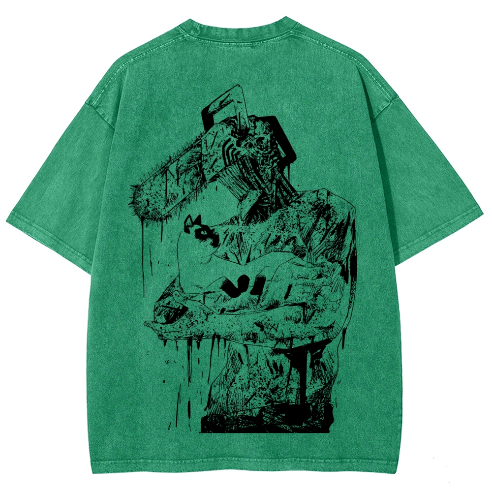 Chainsaw Man Unisex Fit Washed T-Shirt 2511007192