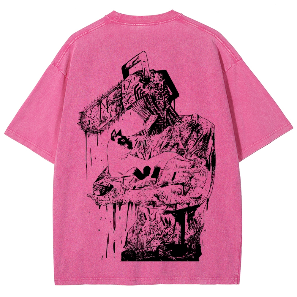 Chainsaw Man Unisex Fit Washed T-Shirt 2511007192