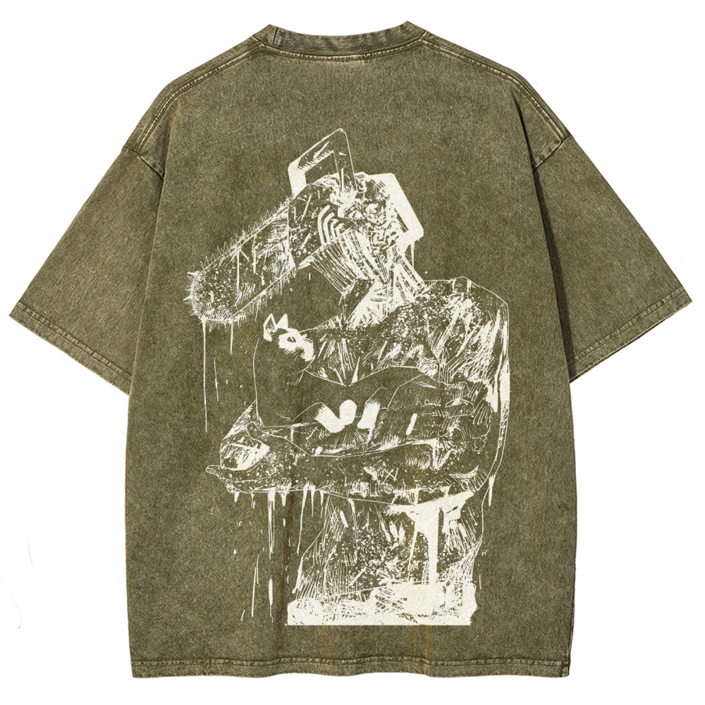Chainsaw Man Unisex Fit Washed T-Shirt 2511007192