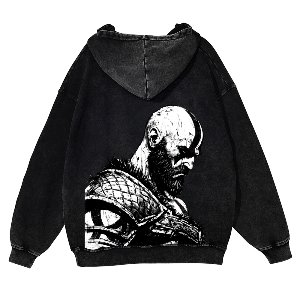 god-of-war Unisex Washed Cotton Zip Up Hoodie 2511016129