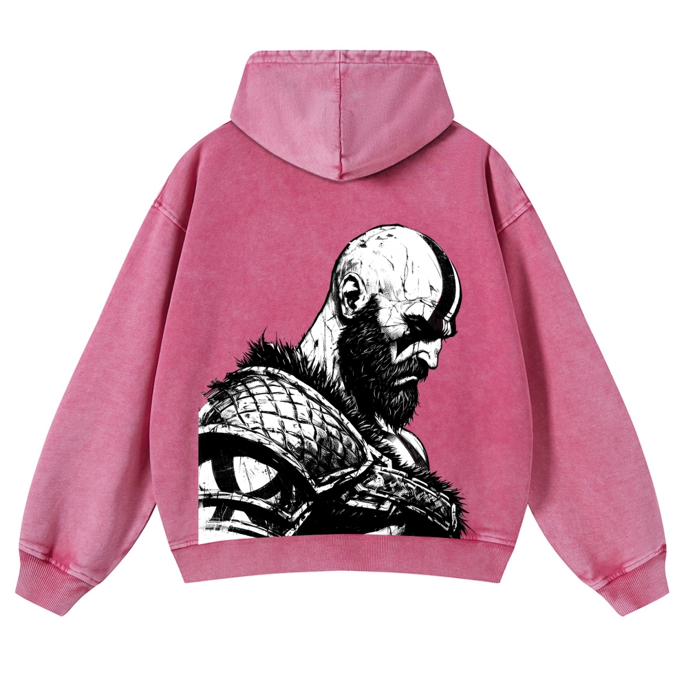 god-of-war Unisex Washed Cotton Zip Up Hoodie 2511016129