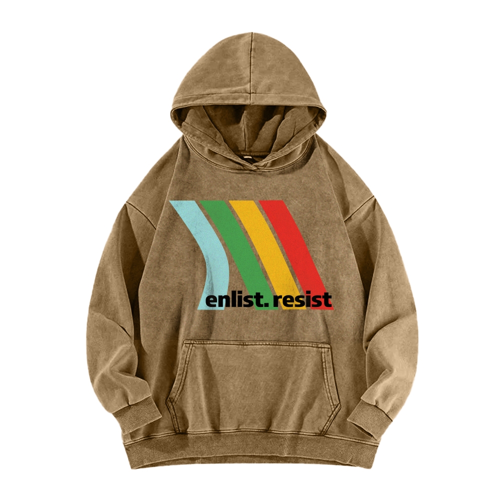 Casual Washed Hoodie 2511027317