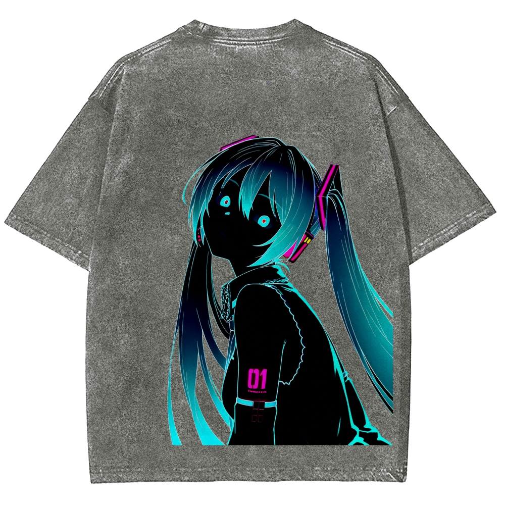 Hatsune Miku Unisex Fit Washed T-Shirt 2512006195