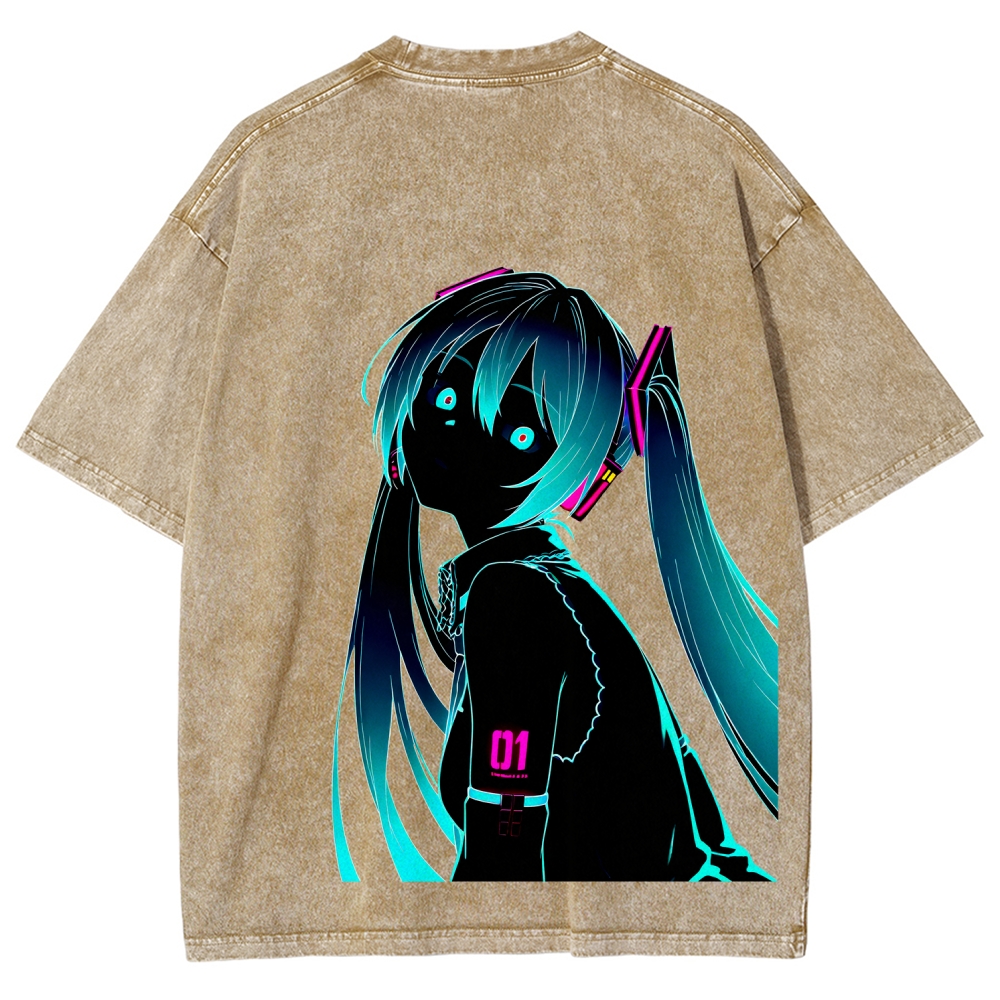 Hatsune Miku Unisex Fit Washed T-Shirt 2512006195