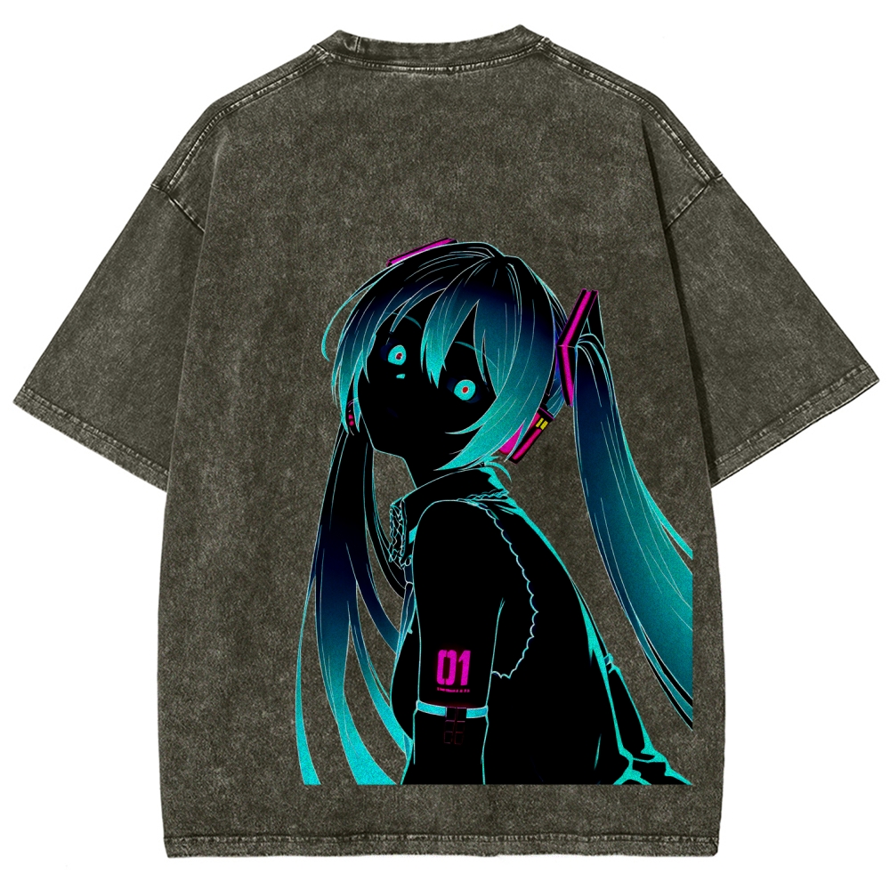 Hatsune Miku Unisex Fit Washed T-Shirt 2512006195