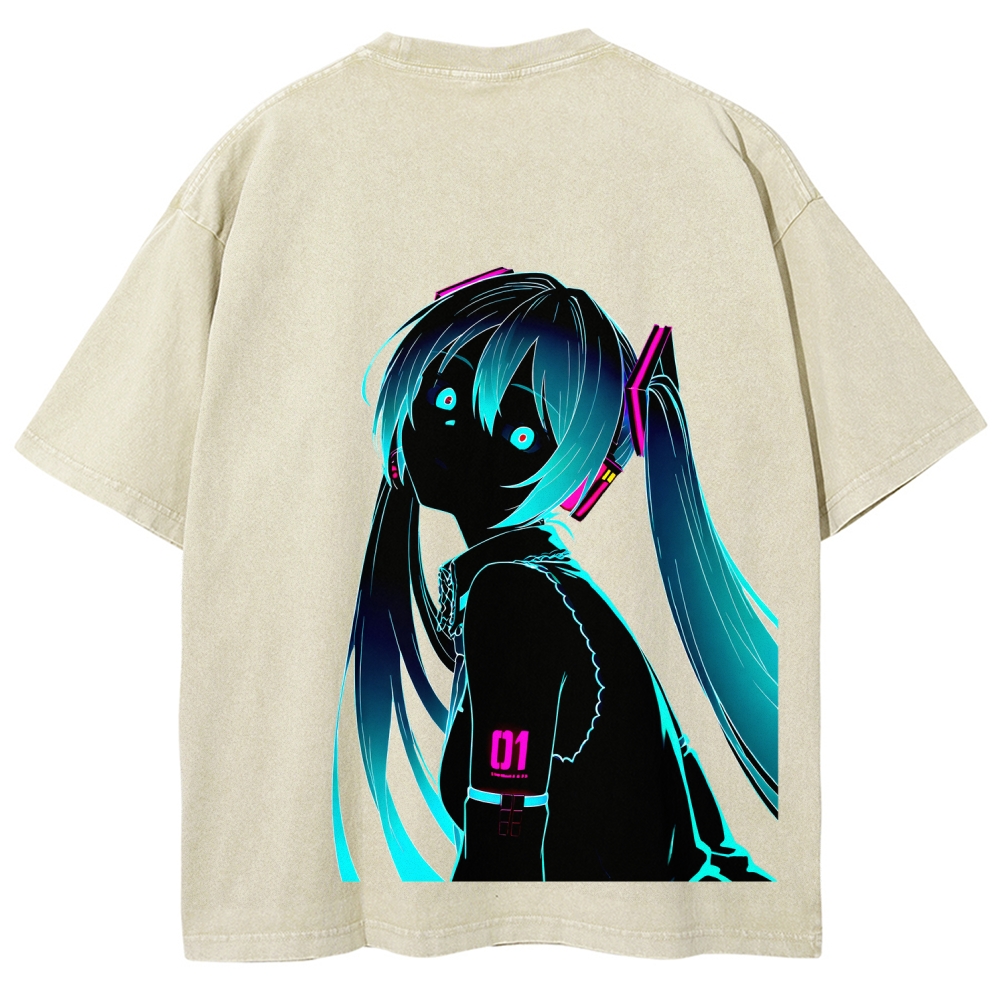 Hatsune Miku Unisex Fit Washed T-Shirt 2512006195