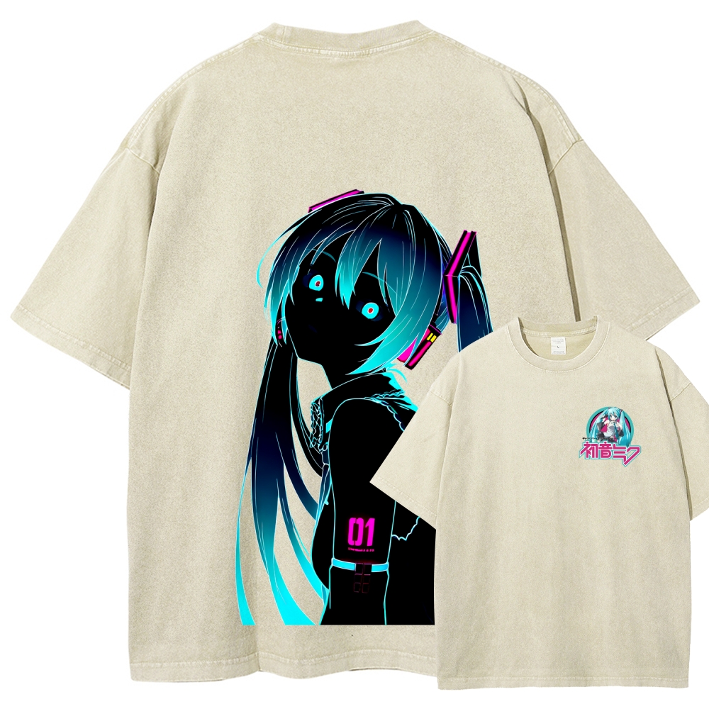 Hatsune Miku Unisex Fit Washed T-Shirt 2512006195