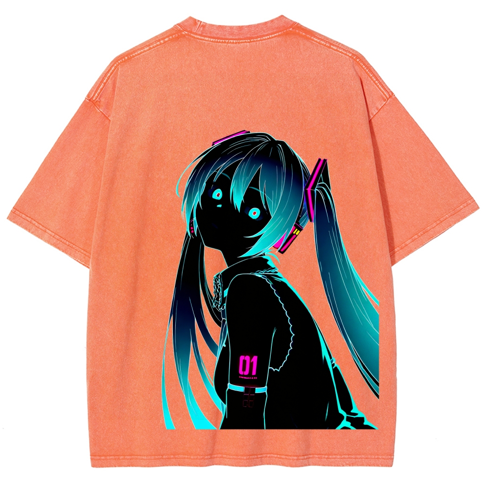 Hatsune Miku Unisex Fit Washed T-Shirt 2512006195
