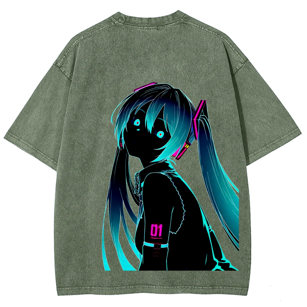 Hatsune Miku Unisex Fit Washed T-Shirt 2512006195