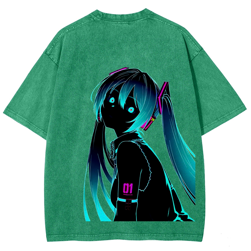 Hatsune Miku Unisex Fit Washed T-Shirt 2512006195